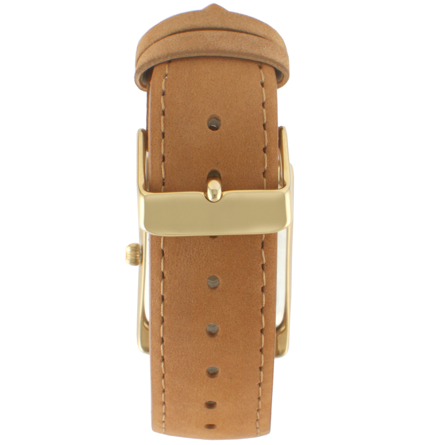 Peugeot Women's Tank Watch Roman Dial Brown Leather Strap