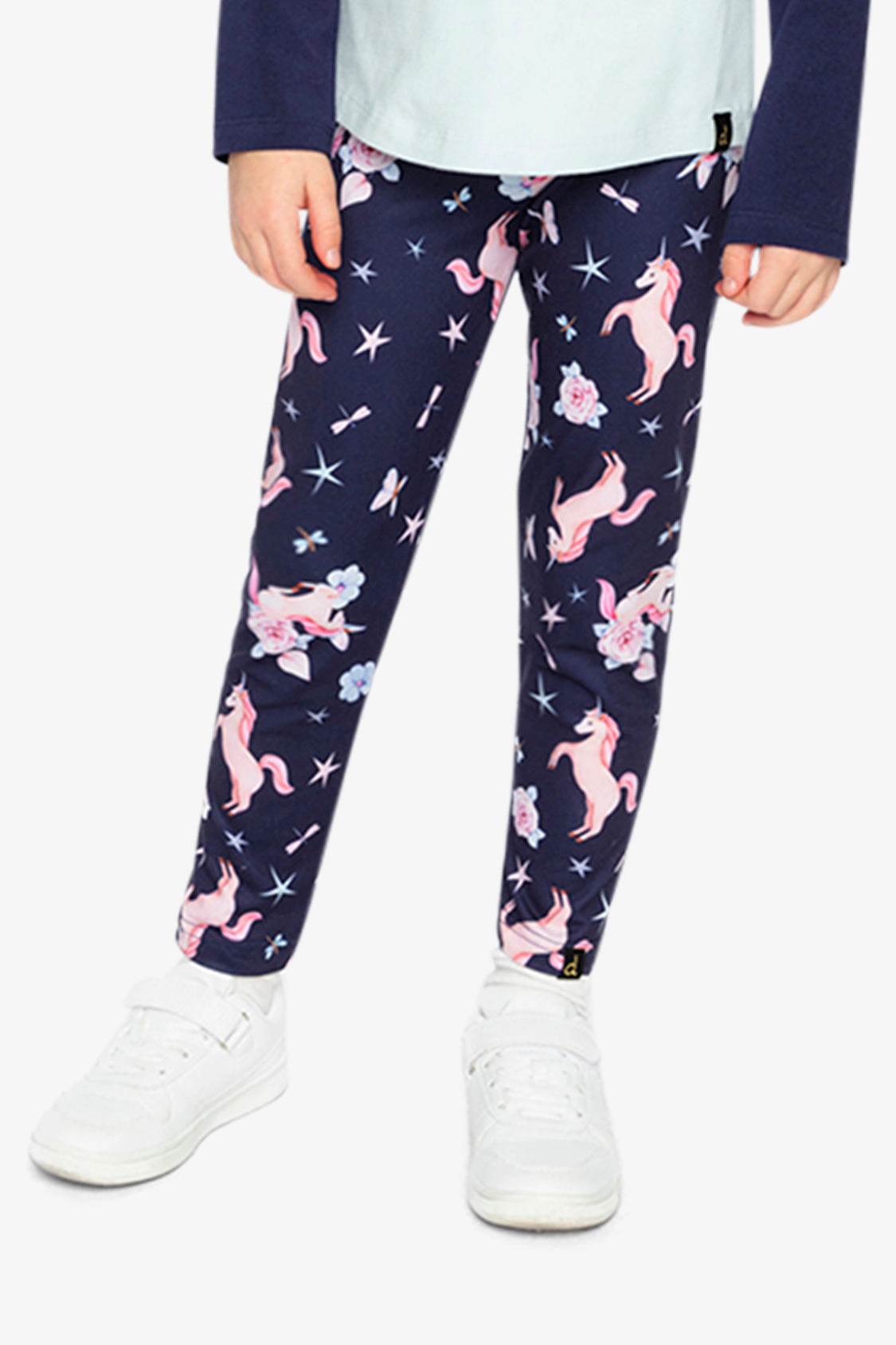 Deux par Girls Unicorn Print Elastic-Waist Jersey Leggings
