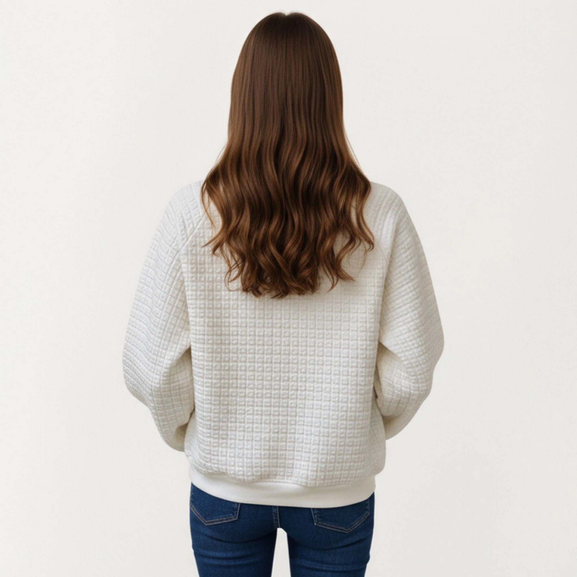 Anna-Kaci Women's Long Sleeve Button Front Textured Waffle Knit Pullover with Collar