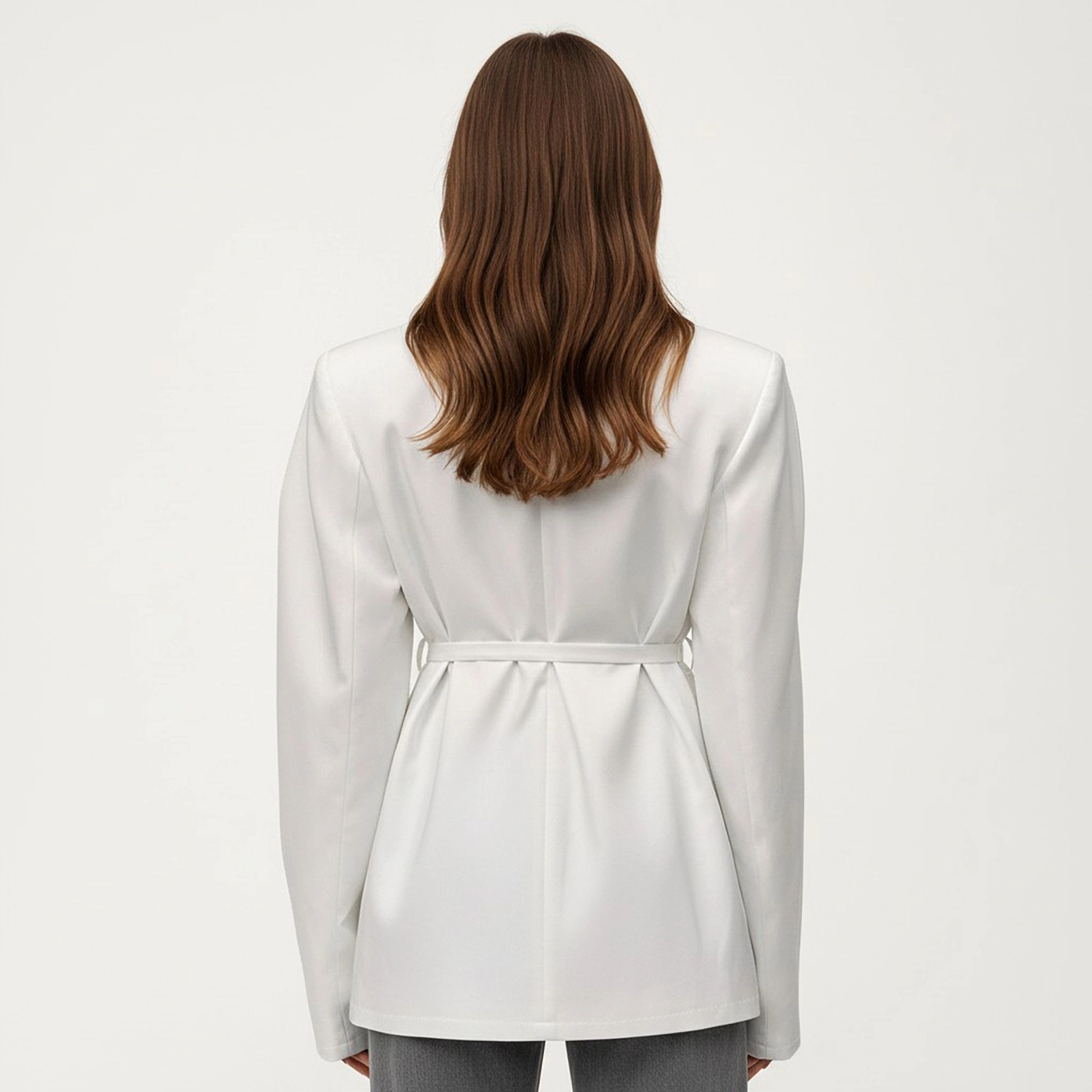 Anna-Kaci Women's Long Sleeve Tailored Blazer with Tie Waist and Structured Lapel
