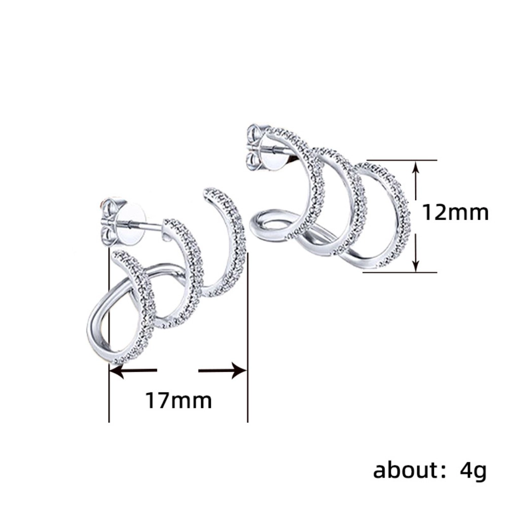 Women Dainty Eternity Zircon Clip Earring
