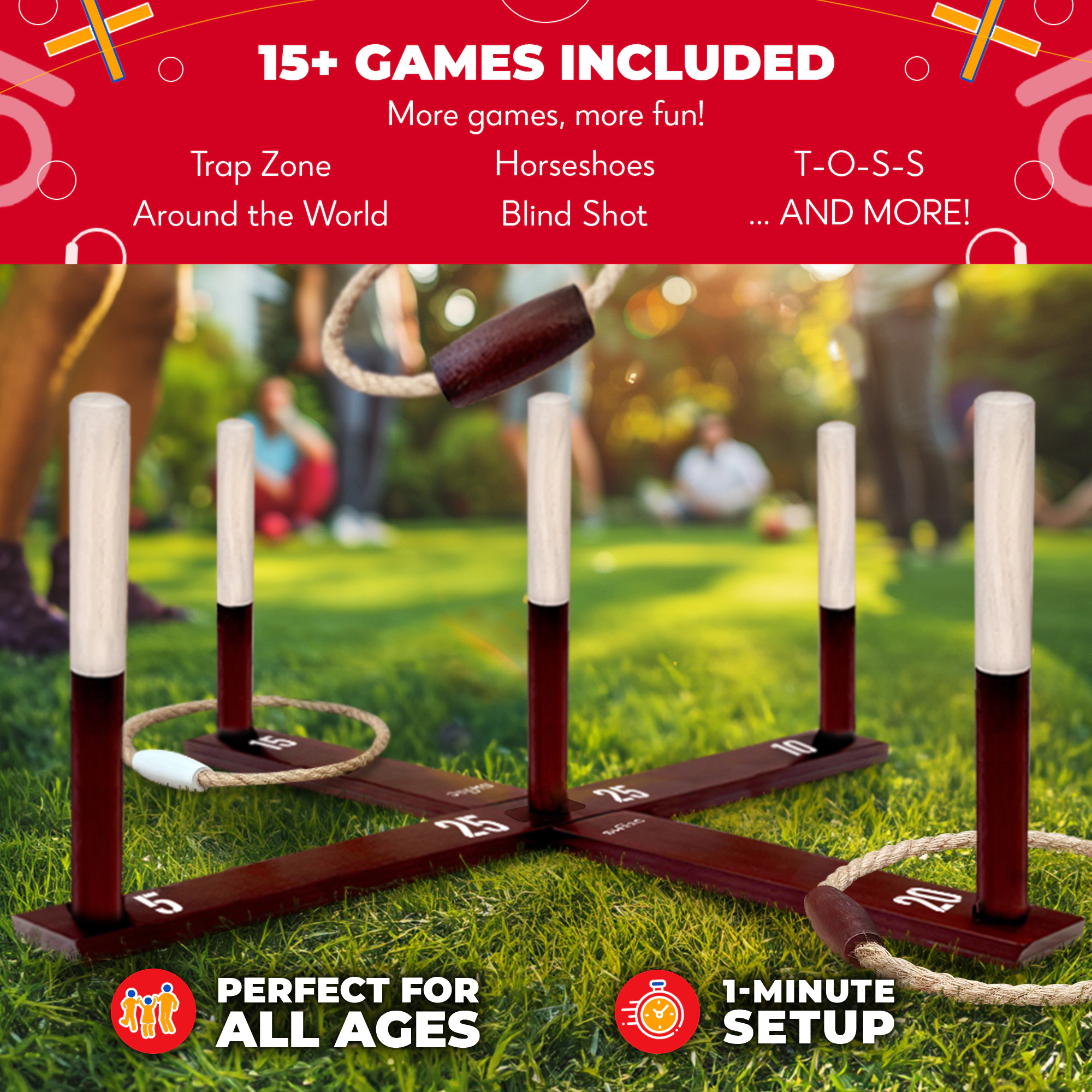 Swooc Games | Premium Rustic Ring Toss Outdoor Game