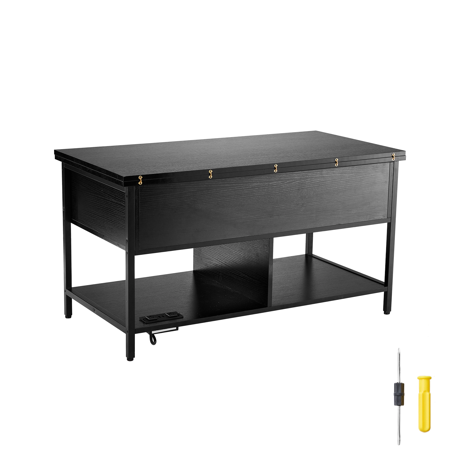 HONGGE Lift Top Coffee Table 39.4 in Rectangle Coffee Table with Extra Storage Pockets Flipable Coffee Table with Power