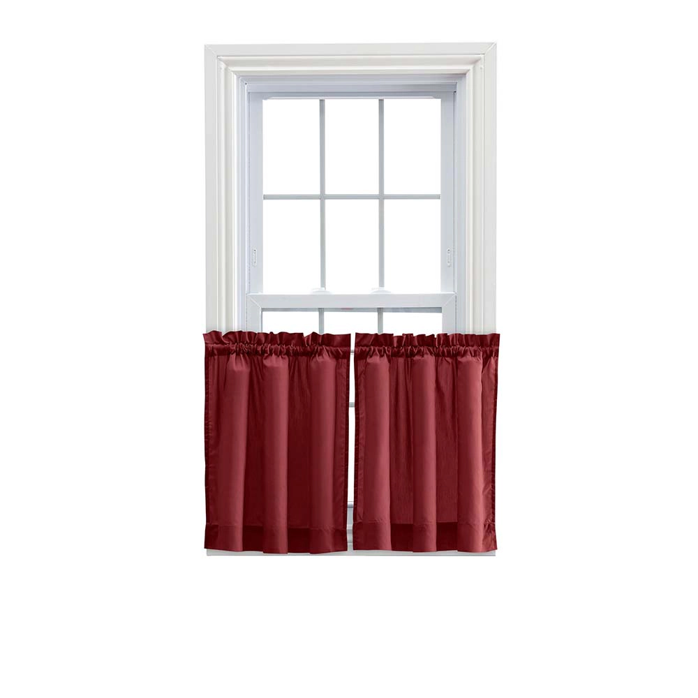 Ellis Stacey 1.5 Rod Pocket High Quality Fabric Solid Color Window Tailo Tier Pair