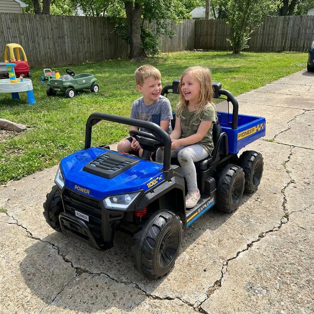 Hivvago 24V Kids Ride on Dump Truck with Electric Dump Bed  2-Seater 4WD