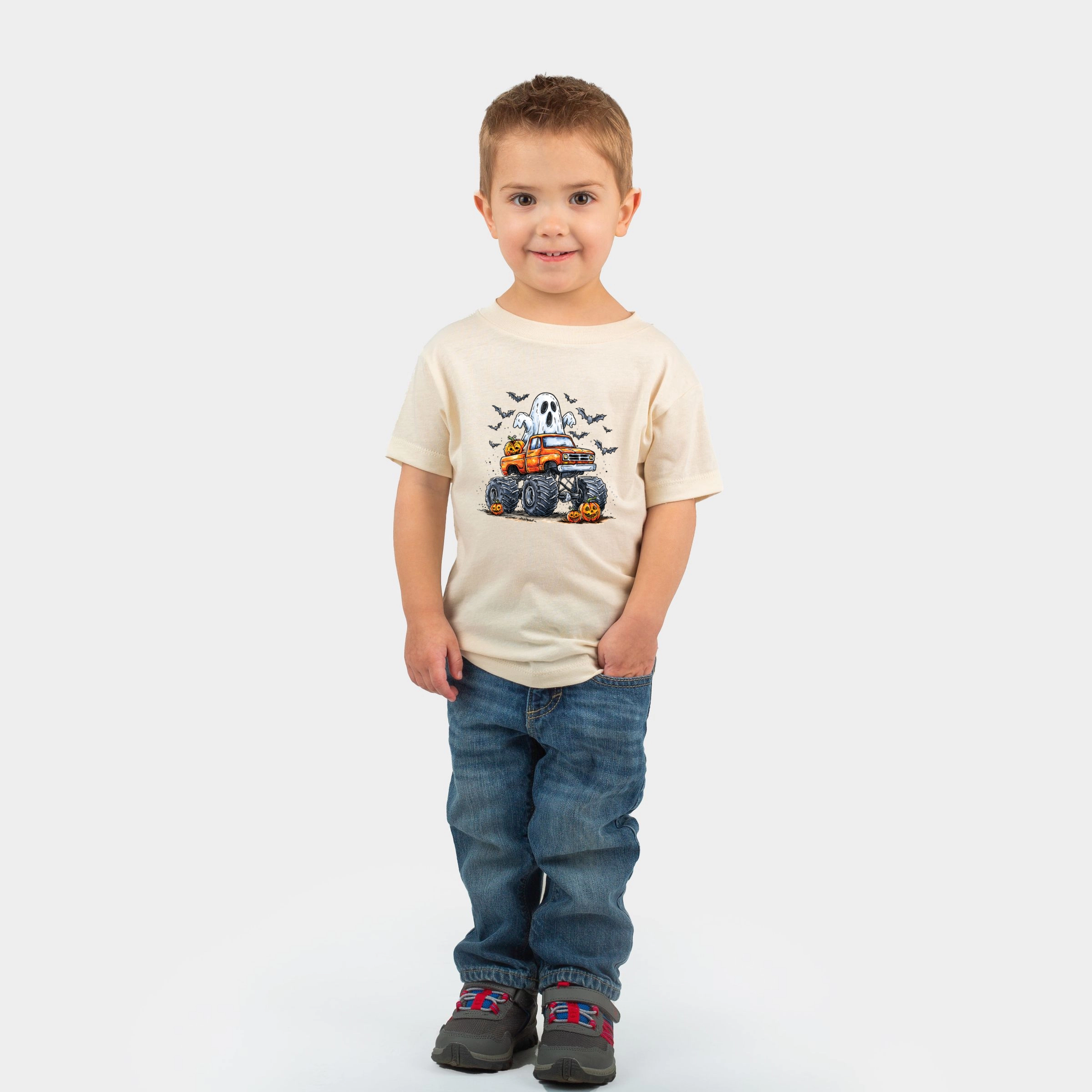 The Juniper Shop - Toddler Short Sleeve Graphic T-Shirt Monster Truck Ghost