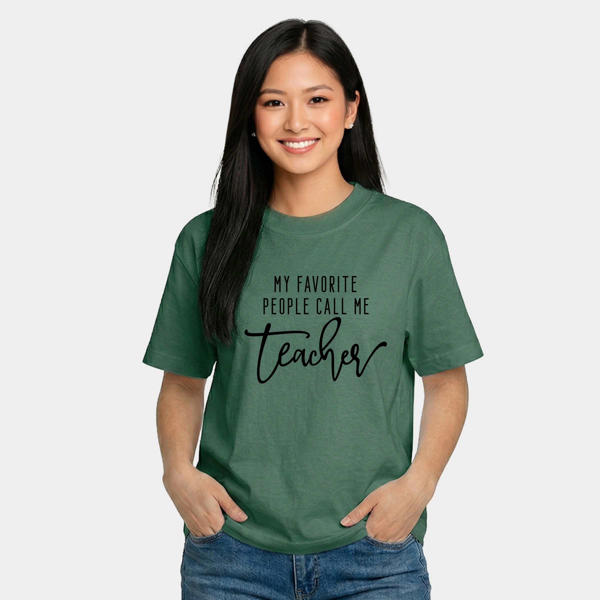Simply Sage Market - My Favorite People Call Me Teacher Women's Relaxed Boxy Tee