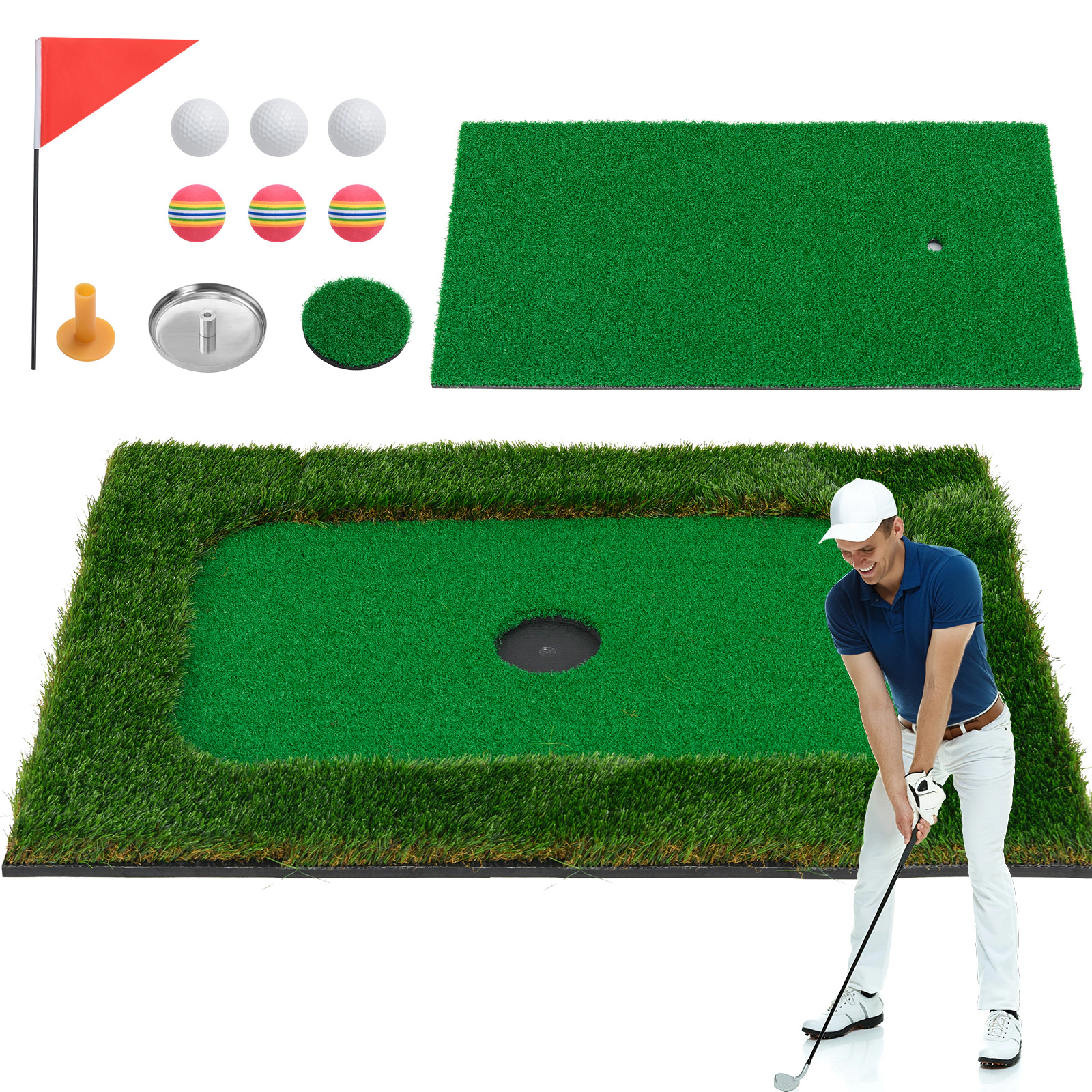 LJG Floating Golf Green for Pool with 6 Golf Balls and Golf Flag