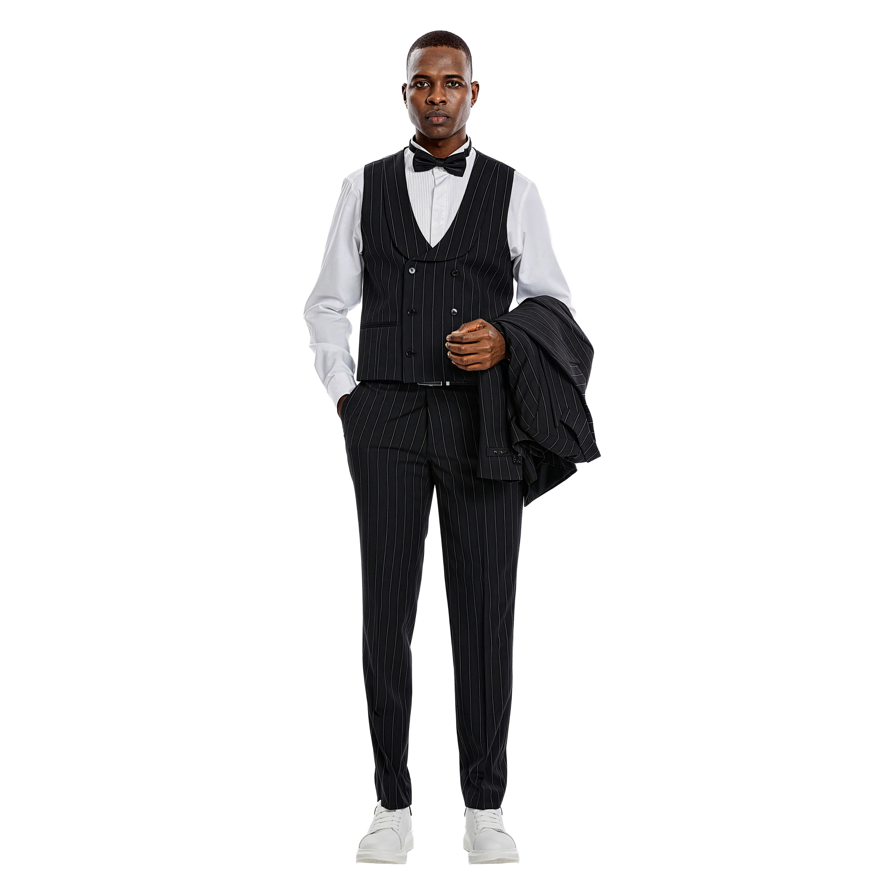 Tazzio Mens Skinny Fit Velvet 2 Piece Suit Set, Peak Lapel