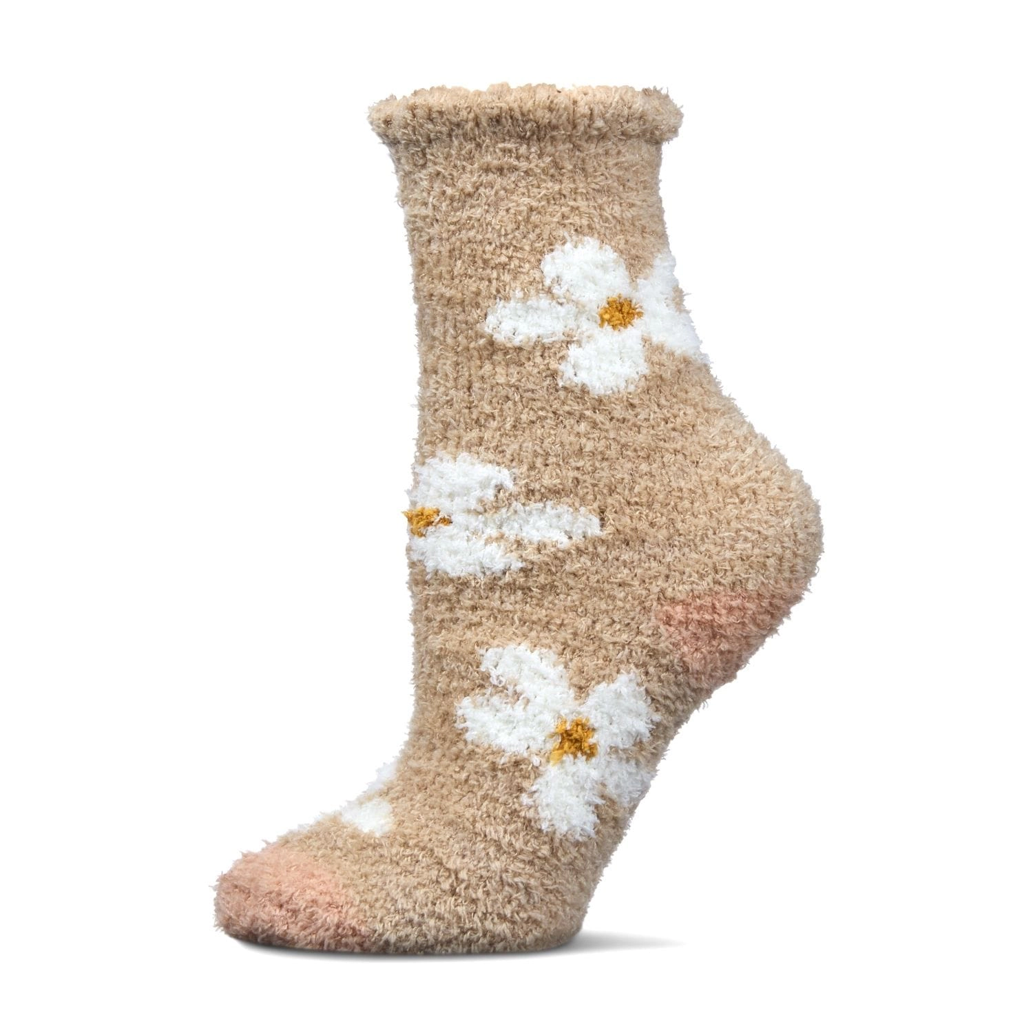 MeMoi Women's Daisy Marshmallow Cozy Crew Socks