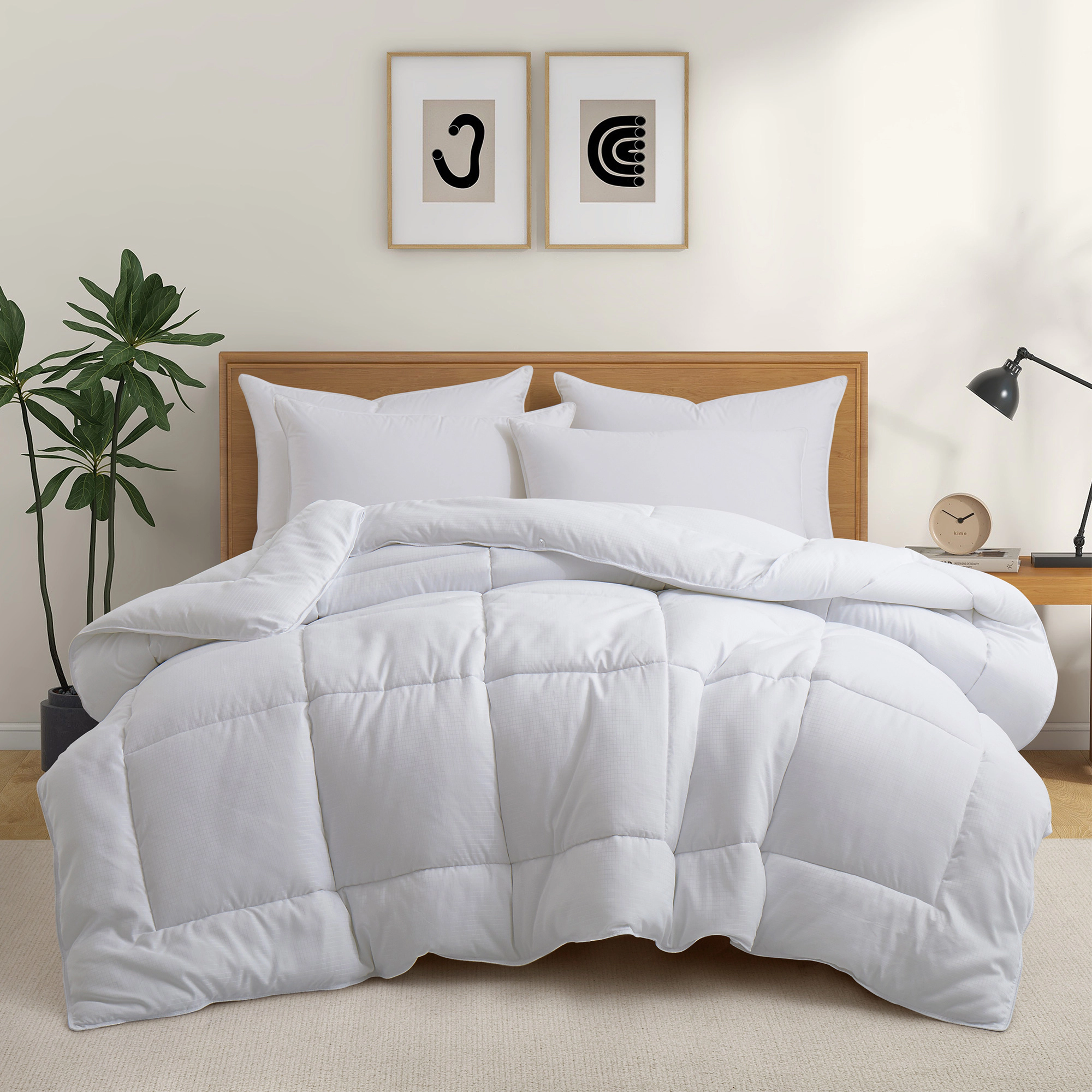 Unikome White Down Alternative Soft Comforter - All Season Duvet Insert