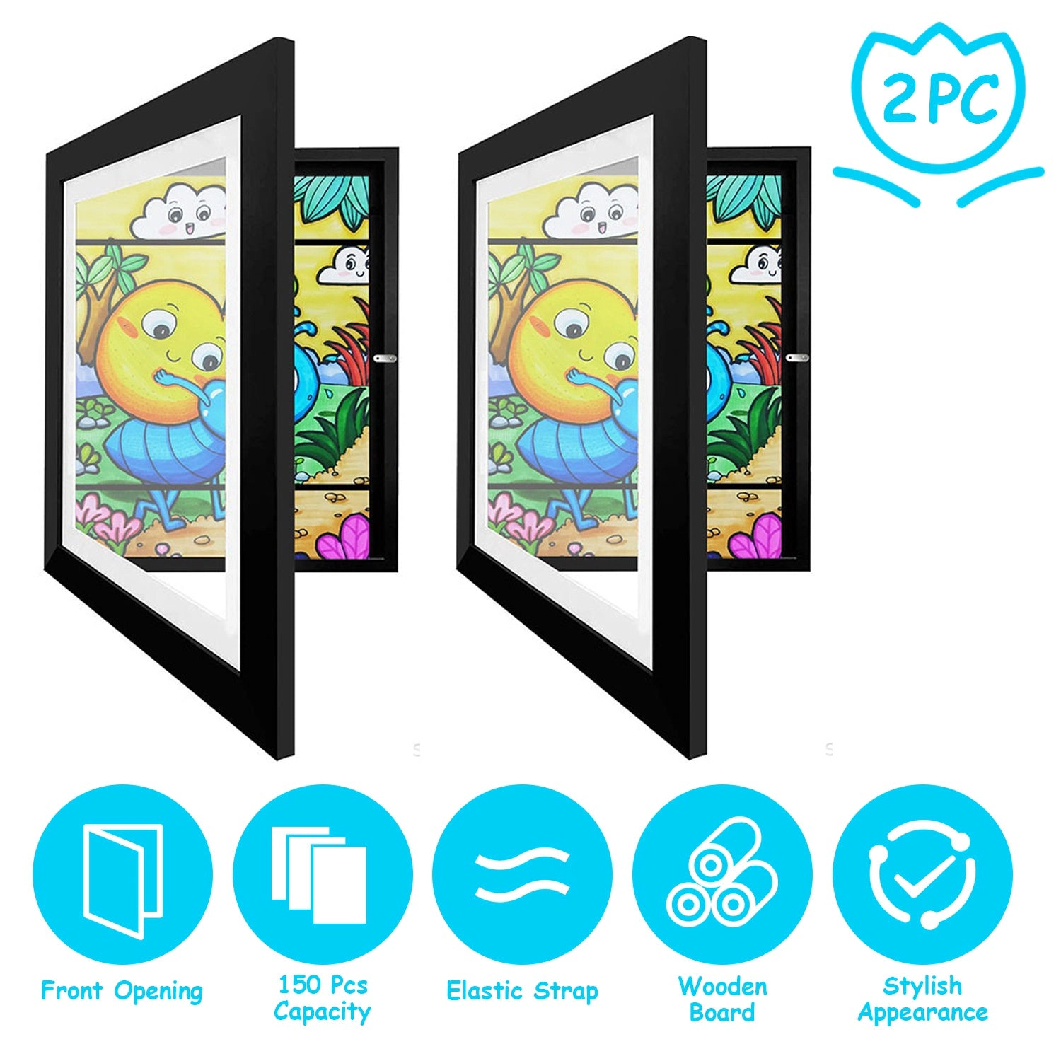 GBruno 2-Pack Front-Opening Kids Art Frame A3