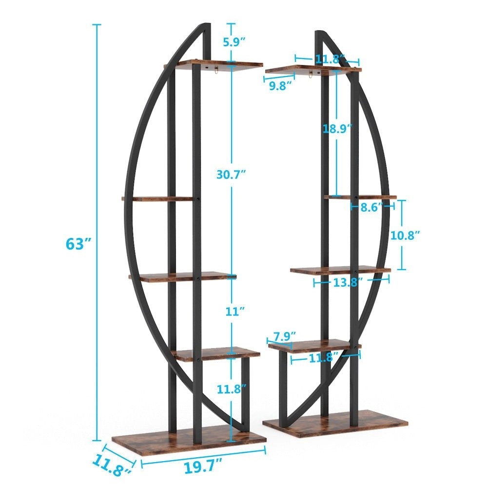 Tribesigns 5-Tier Plant Stand Pack of 2, Multi-Layer Bonsai Flower Rack