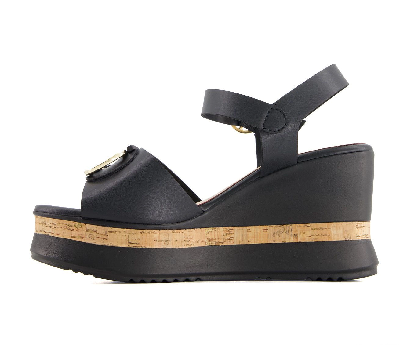 Andrea Womens Comfort Wedge Heeled Ankle Strap Sandals