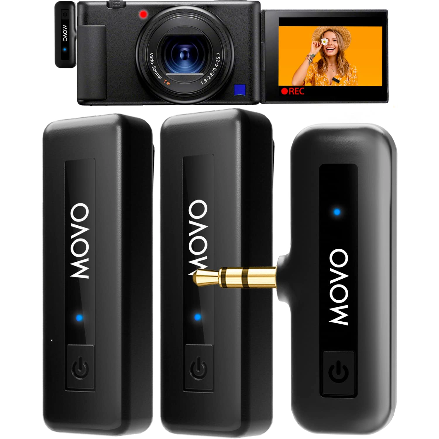Movo Wireless Mini Duo 2.4GHz Dual Wireless Lavalier Microphone for DSLR and Mirrorless Cameras