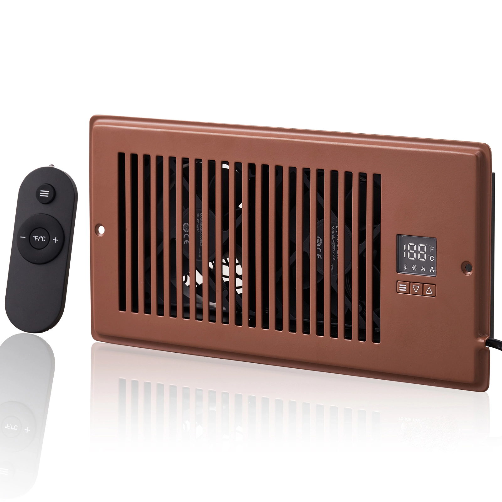 HONGGE Register Booster Fan Quiet Vent Fits Holes with Remote Control and Thermostat