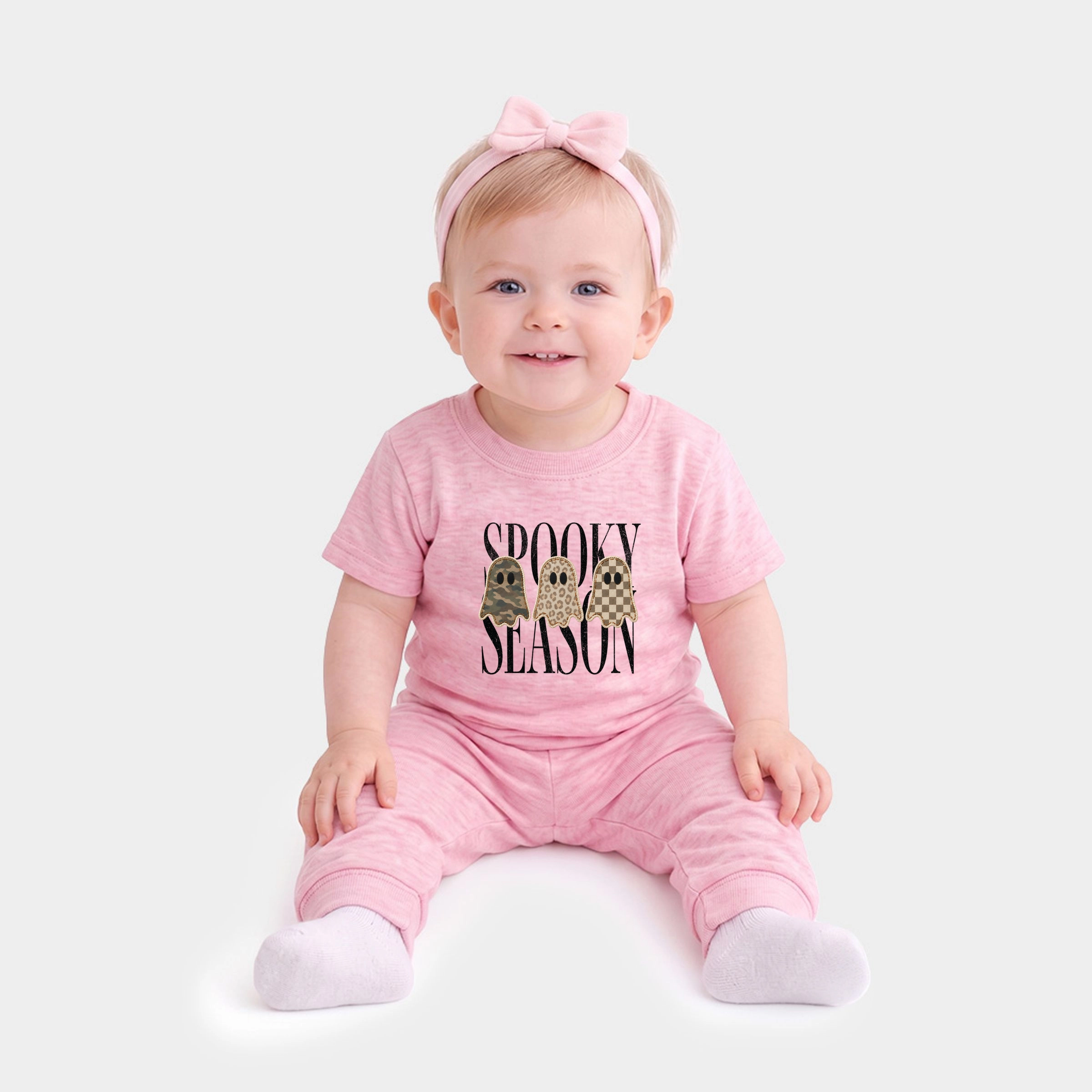 The Juniper Shop - Infant Jogger Pant Crew Set Spooky Season Patterned Ghosts PRINT
