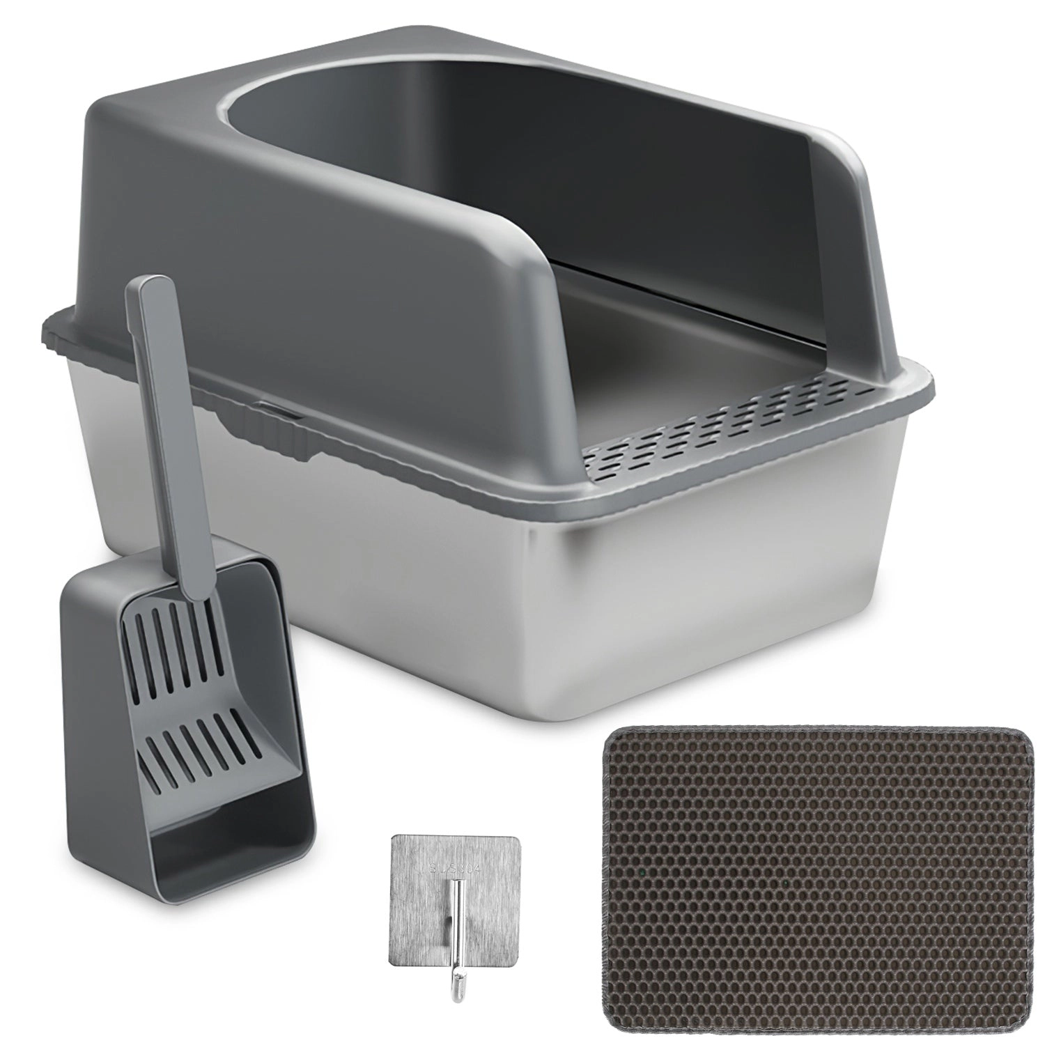 GBruno Enclosed Stainless Steel Cat Litter Box