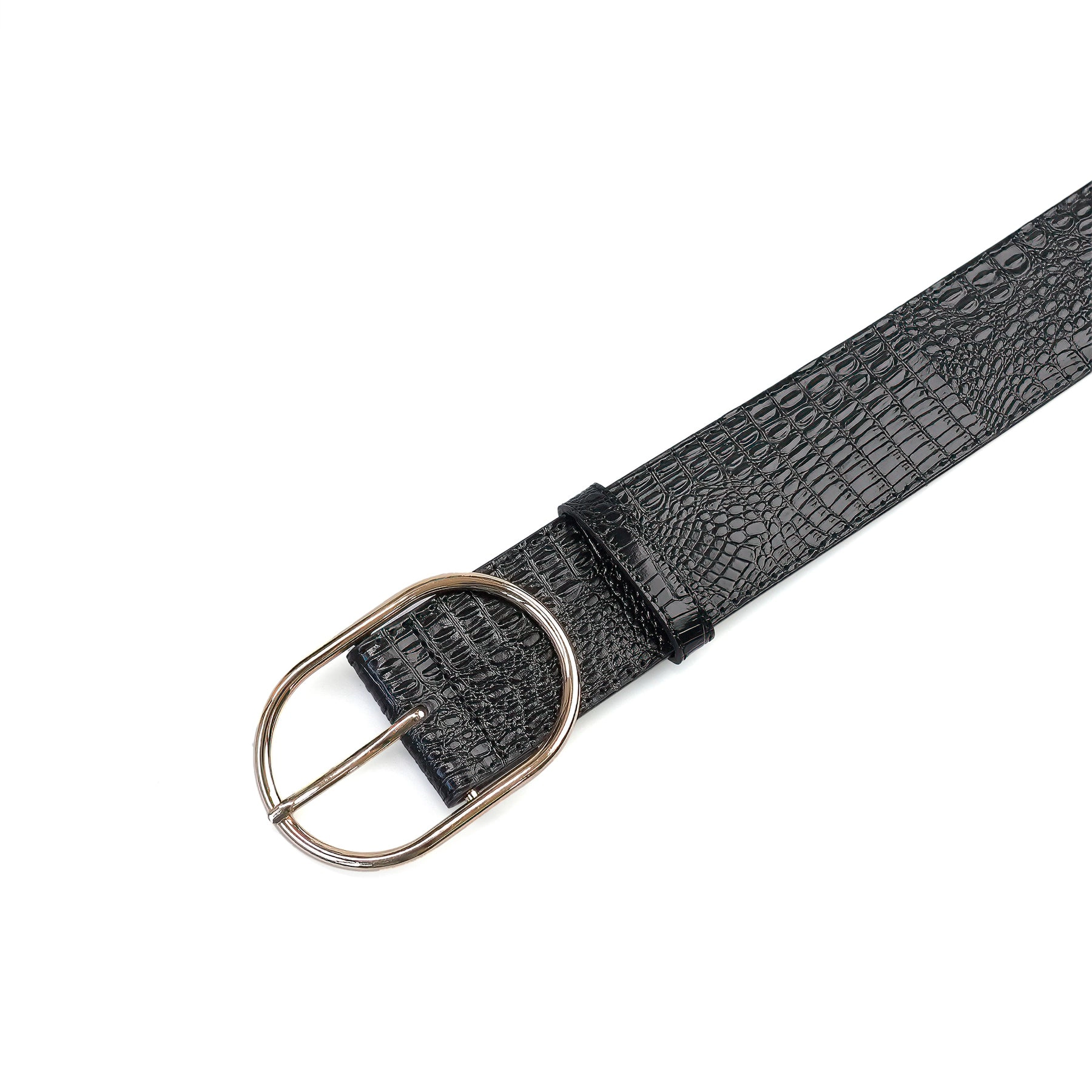 AGP PARIS Black Snake Print Women's Belt