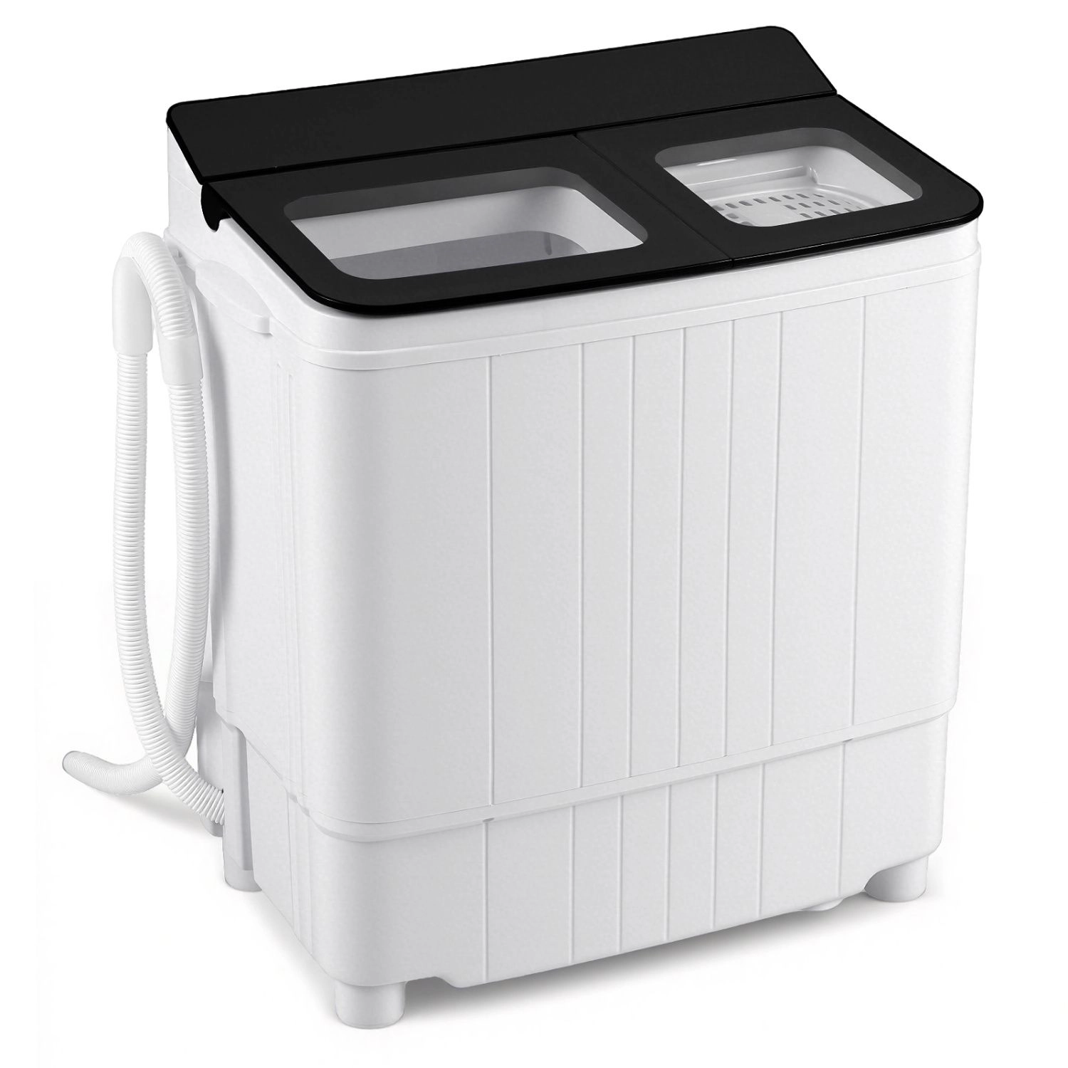 SlickBlue Compact Twin Tub Washing Machine with Drain Pump and Timers