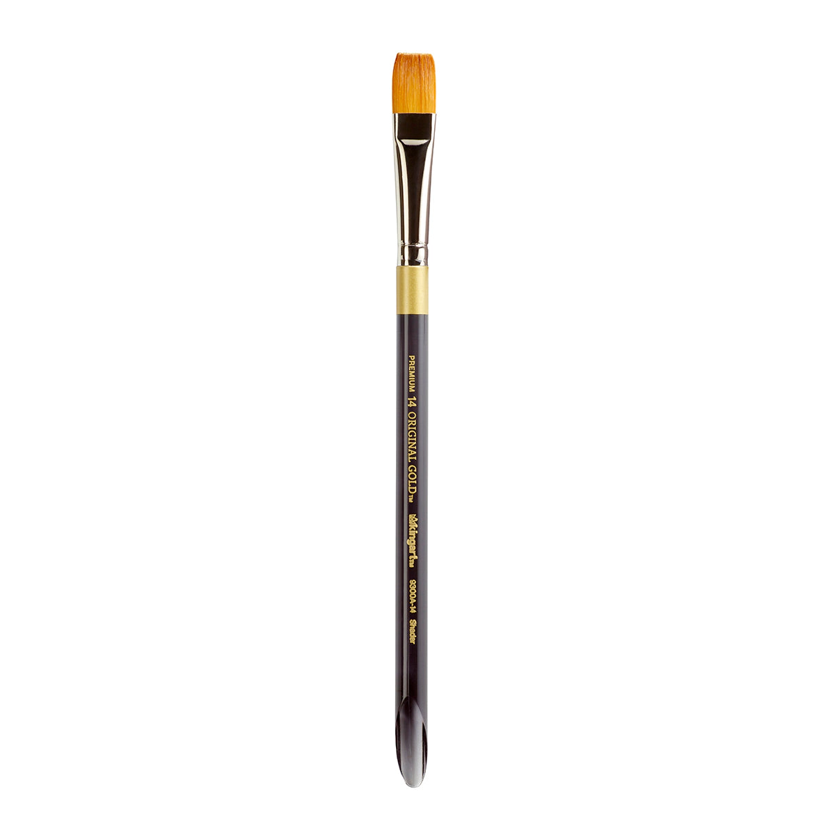 KINGART Original Gold 9300A Square Flat Shader Brush - Aqua Handle, Size 14