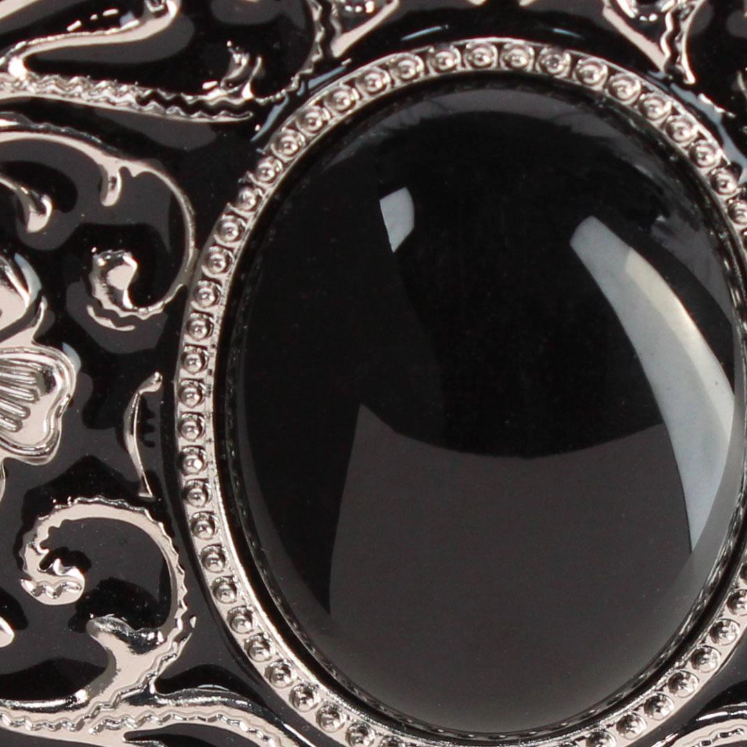 CTM Women's Ornate Floral Silver Belt Buckle