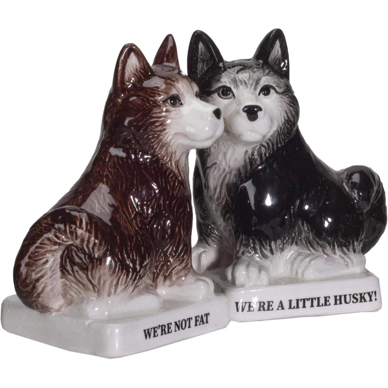 Pacific Giftware We're Not Fat Huskies Ceramic Salt and Pepper Shakers Set