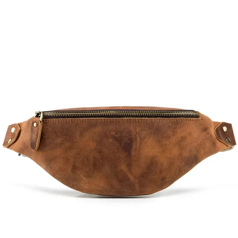 Steel Horse Leather Unisex Wagner Leather Waist Bag | Full Grain Leather Fanny Pack