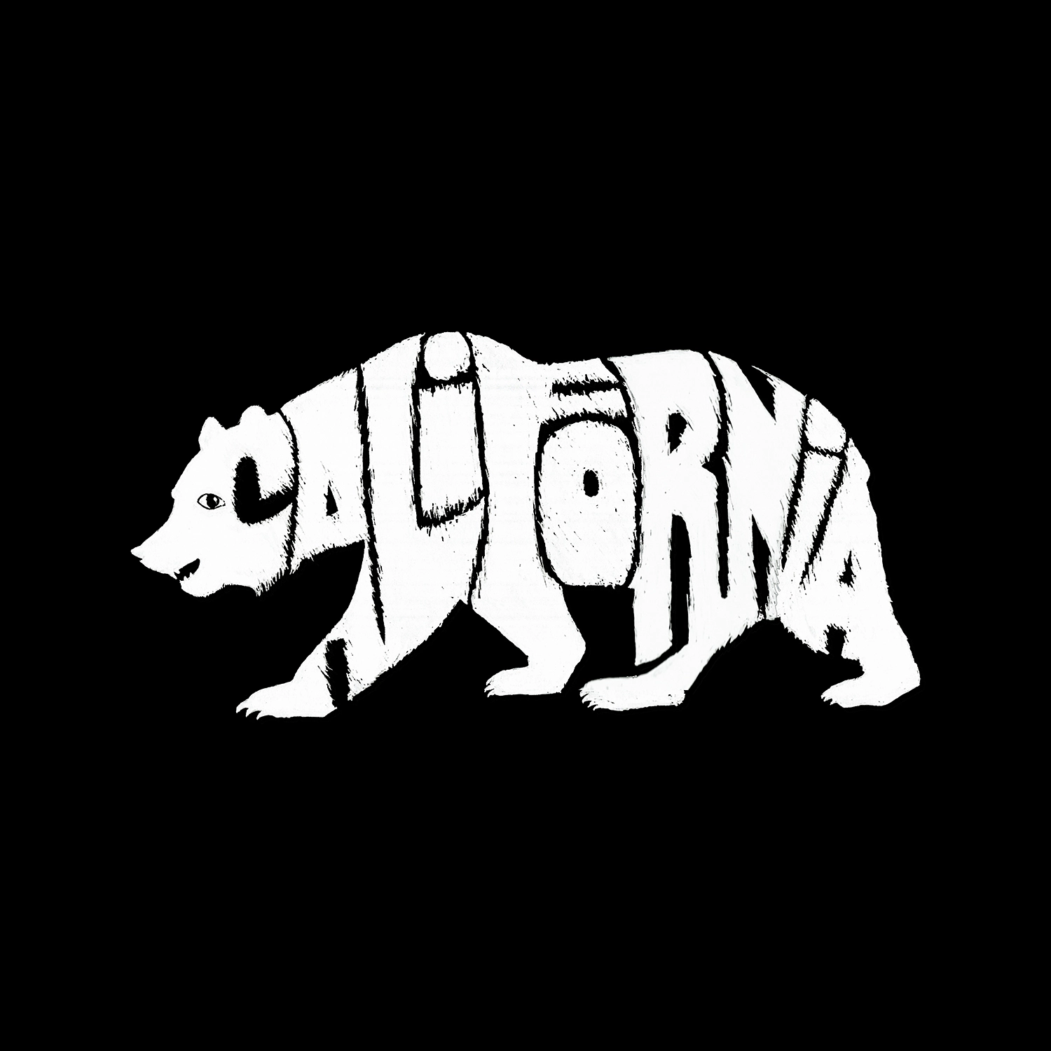 LA Pop Art California Bear - Men's Word Hooded Sweatshirt