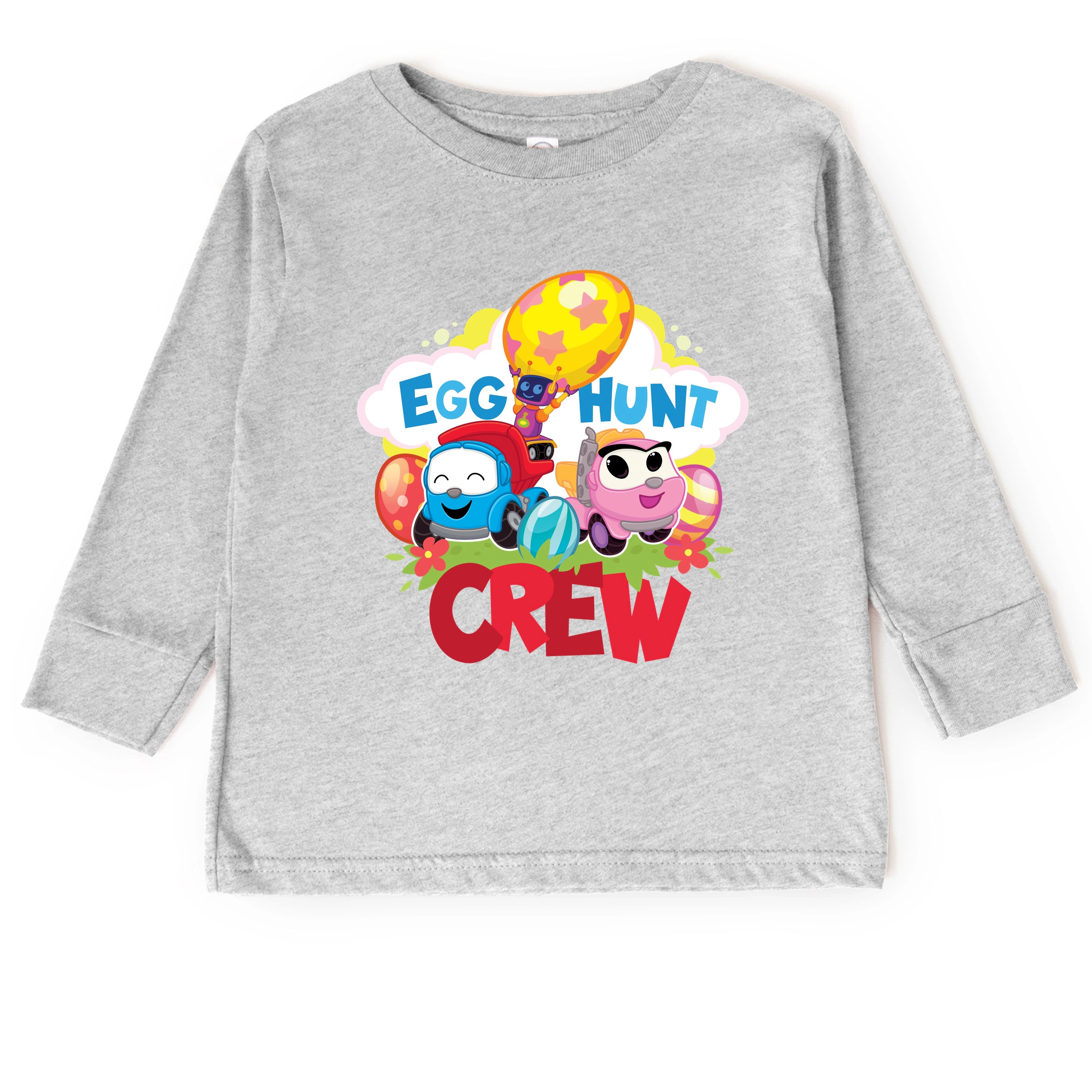 the Juniper Shop - Toddler Long Sleeve Graphic Tee Leo Truck Egg Hunt Crew