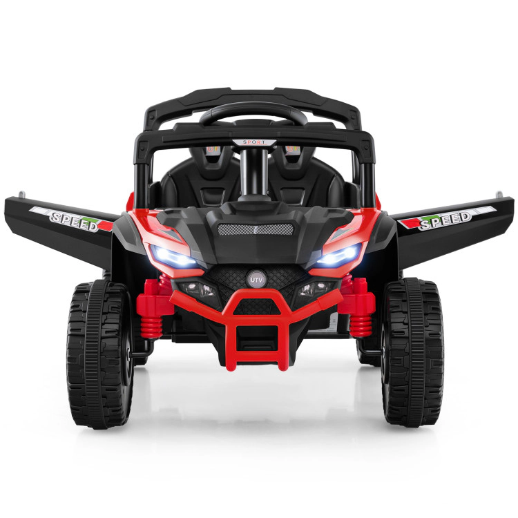 Hivvago 12V Kids Ride On Car UTV Electric Vehicle with LED Lights  Music and Horn