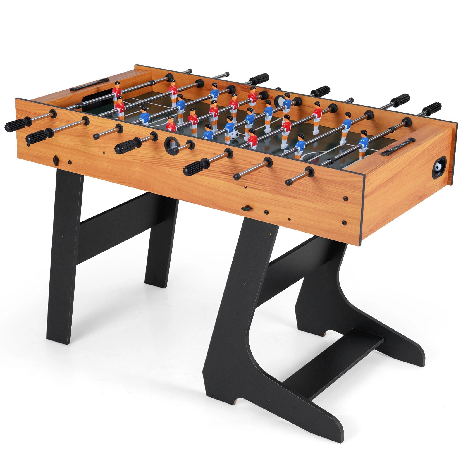SUGIFT Folding Foosball Game Table with 22 Players and Dual Slide Scorers Design Ages 8 and Up Black/Natural
