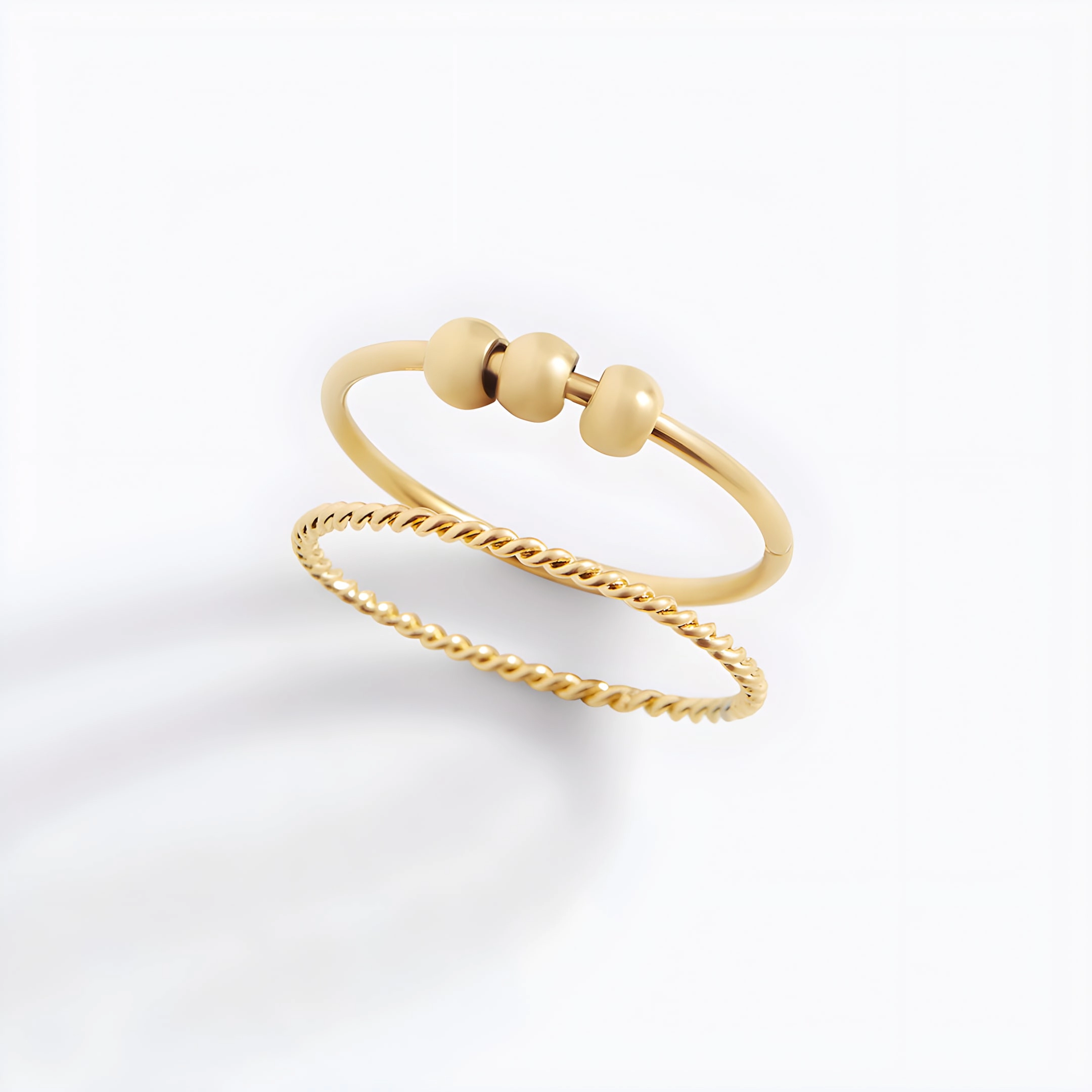 Mint & Lily Women's Stackable Beaded Fidget Ring Set
