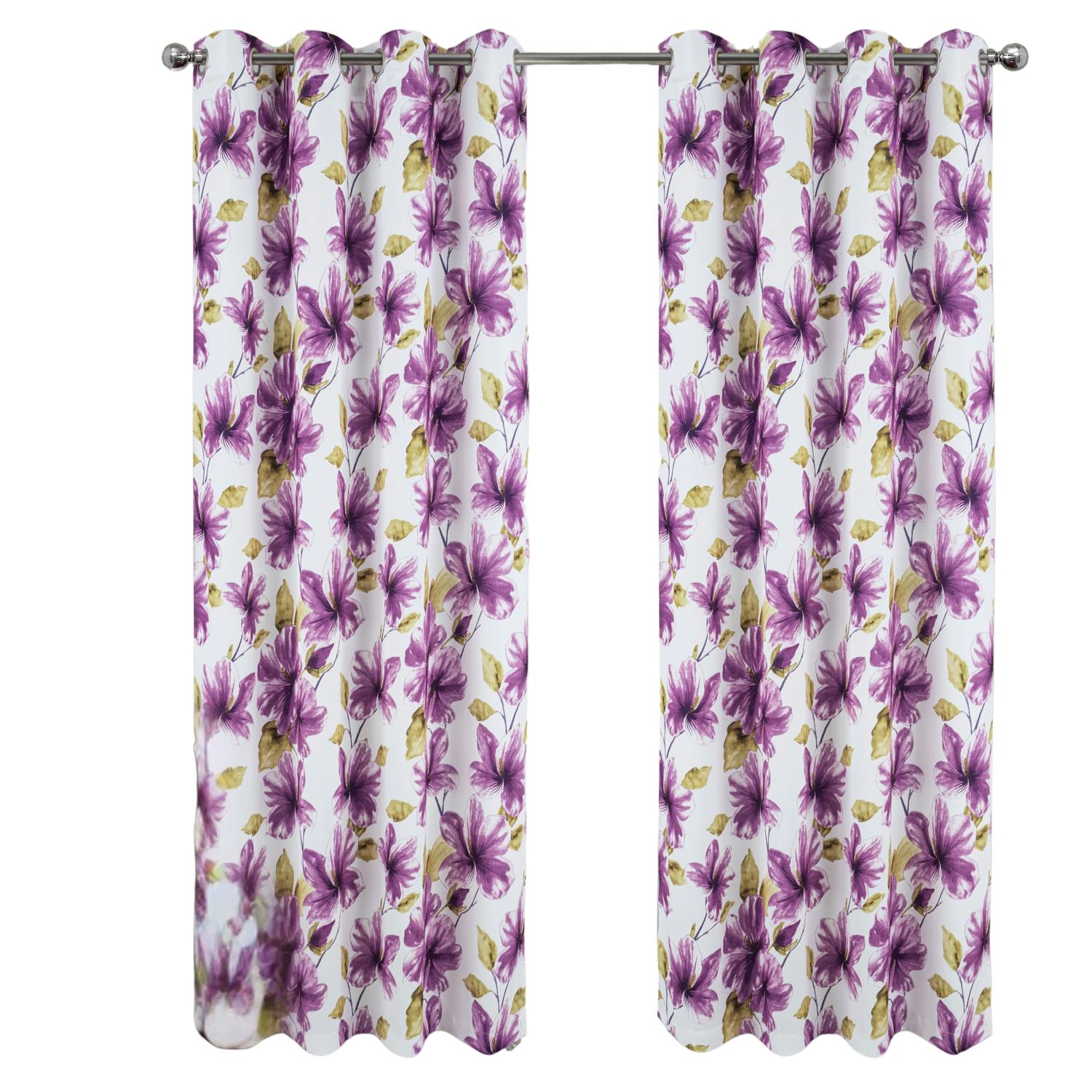 RT Designer Collection April Printed Blackout Luxurious Decorative Grommet Curtain Panel 54" x 84" Lilac