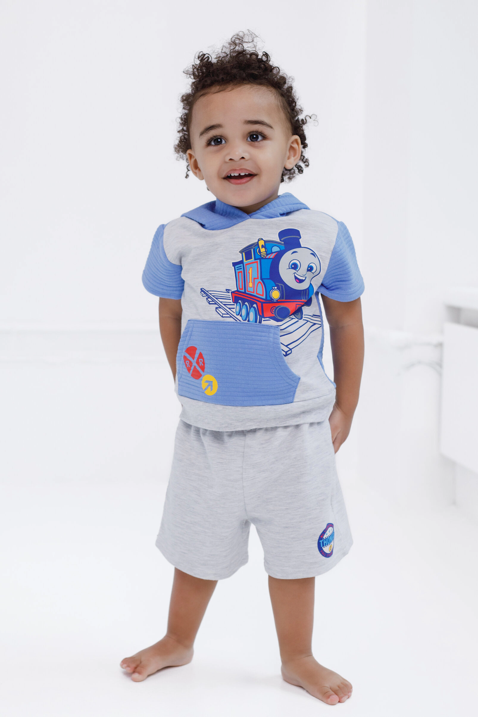 Thomas & Friends Boys' 2-Piece Hooded Tee and Shorts Set