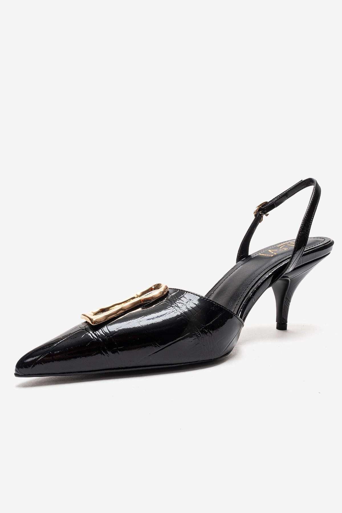 Prologue Shoes Womens Yvella Buckle Pointed Toe Stiletto Pump