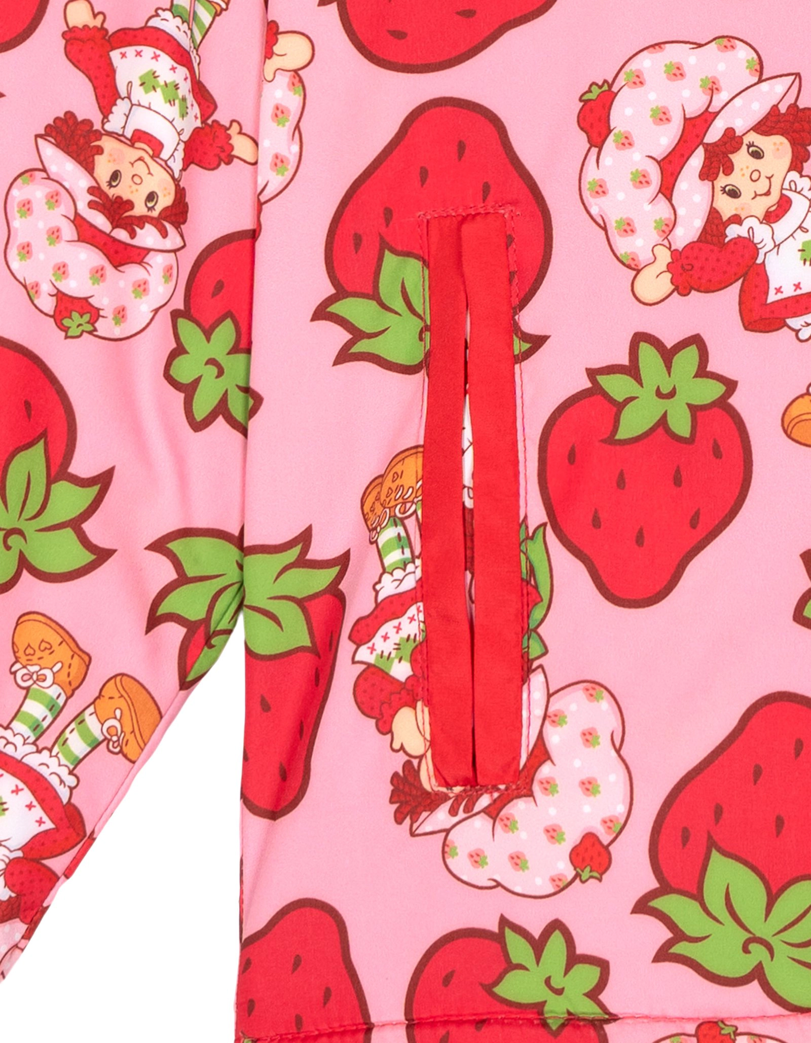 Strawberry Shortcake Girls' Zip-Up Hooded Windbreaker Jacket