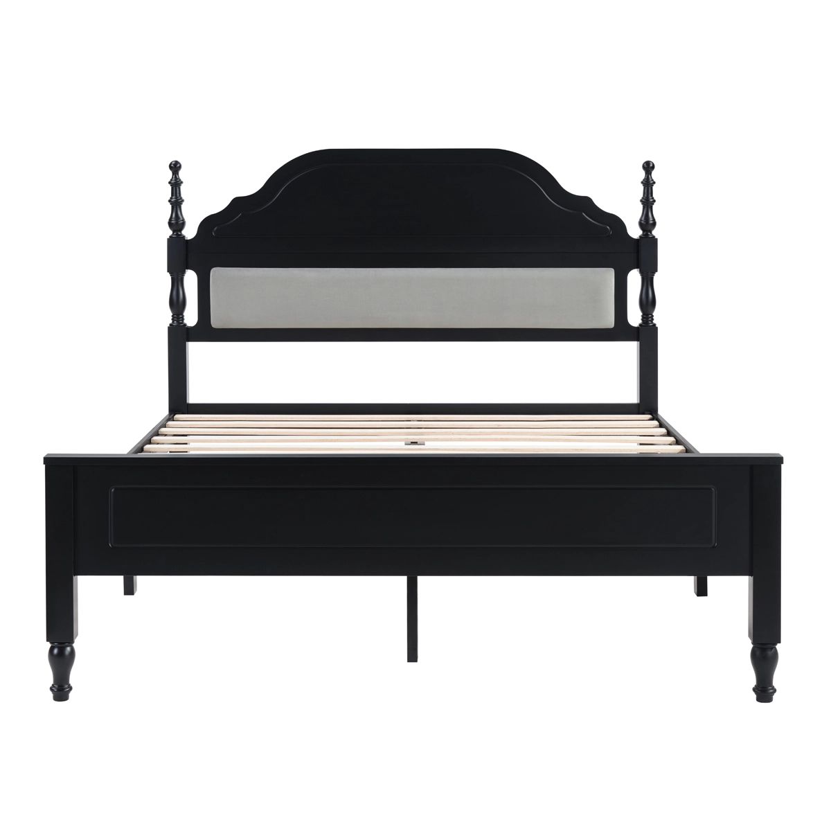 Flynama Queen Bed with Padded Headboard Insert, Elegant Bedroom Centerpiece (No Mattress)