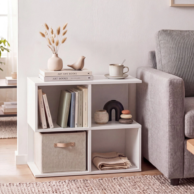 Hivvago 3-Tier Modern S-Shaped  End Table  With 4 Storage Cubes