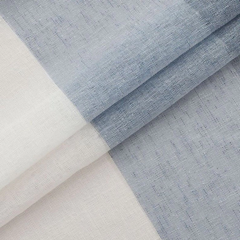 Dainty Home Chelsea Gradient Ombre Linen Look Fabric Textured Gradient Striped Designed Fabric Shower Curtain 70" x 72"