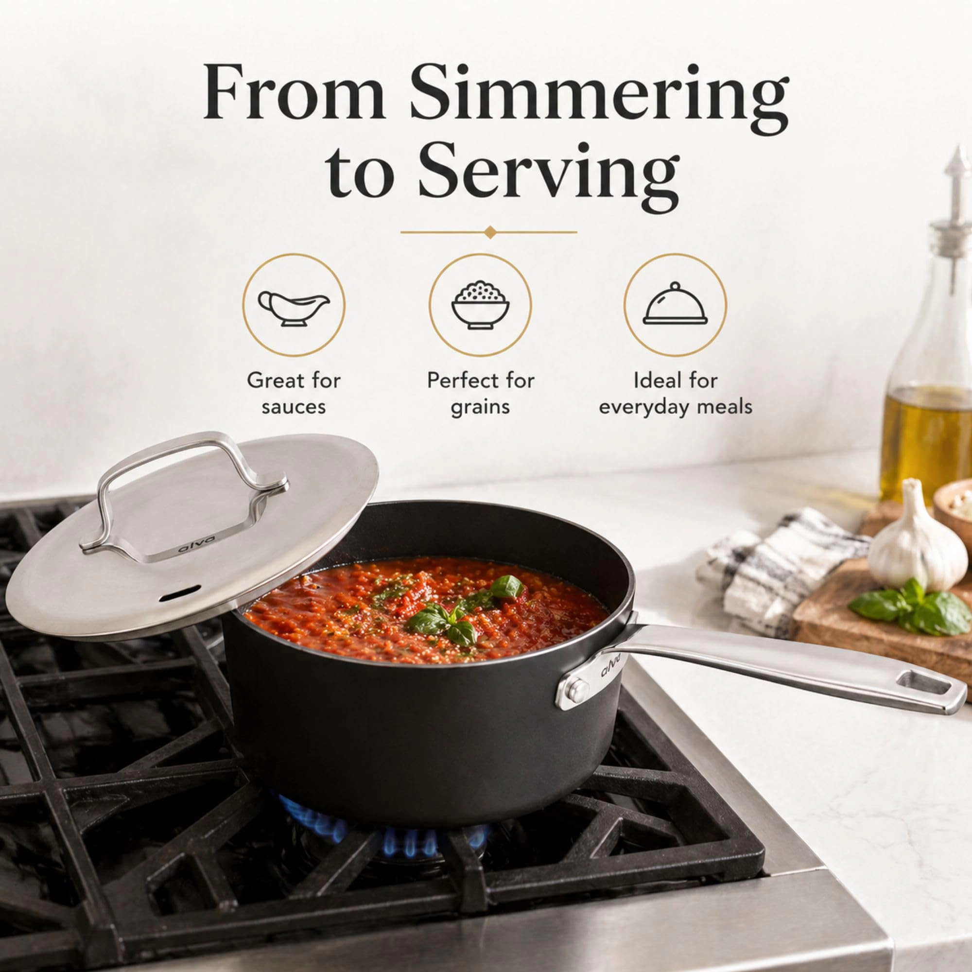 Alva Maestro 2-Quart Ceramic Nonstick Saucepan with Lid