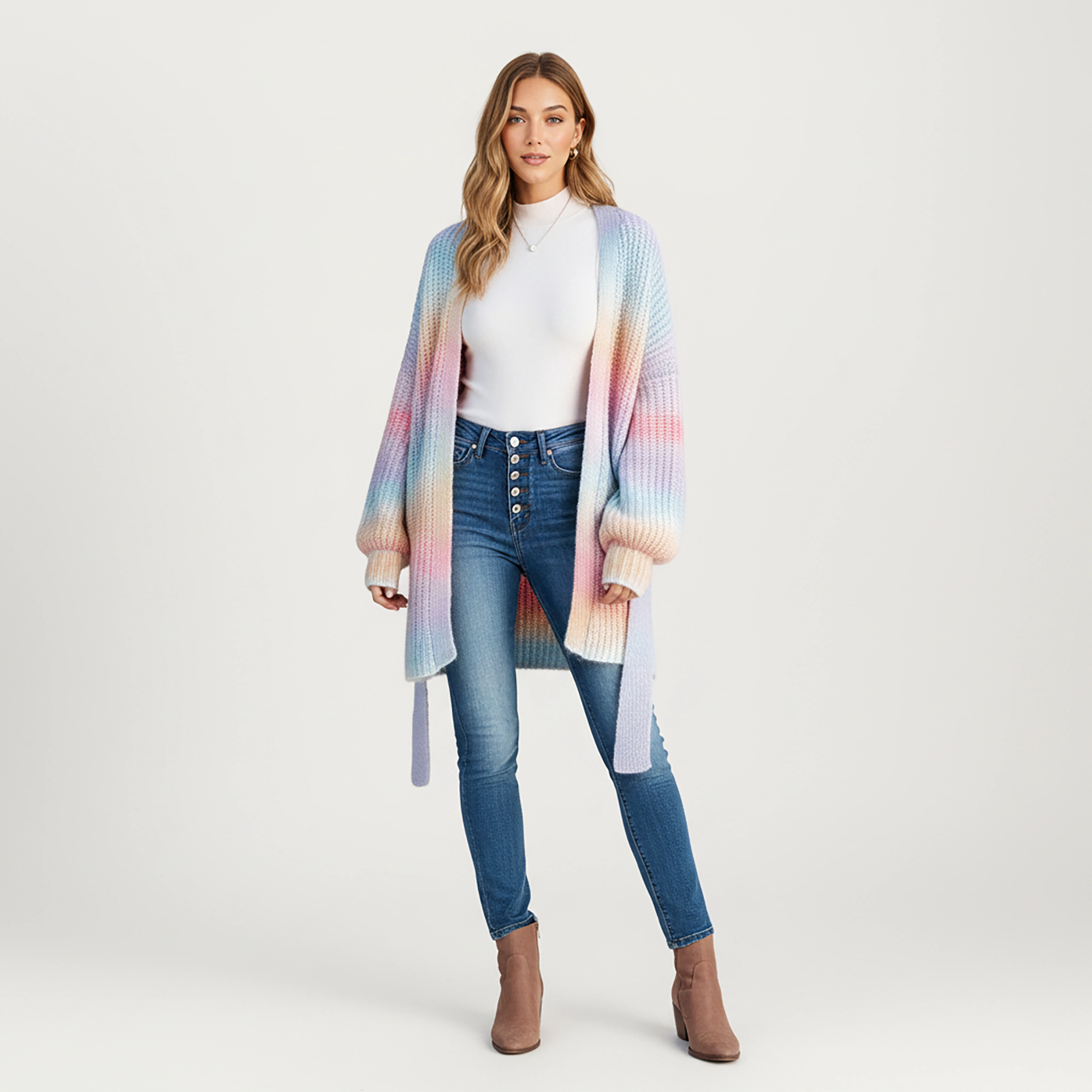 Anna-Kaci Women's Long Sleeve Soft Knit Open Front Cardigan