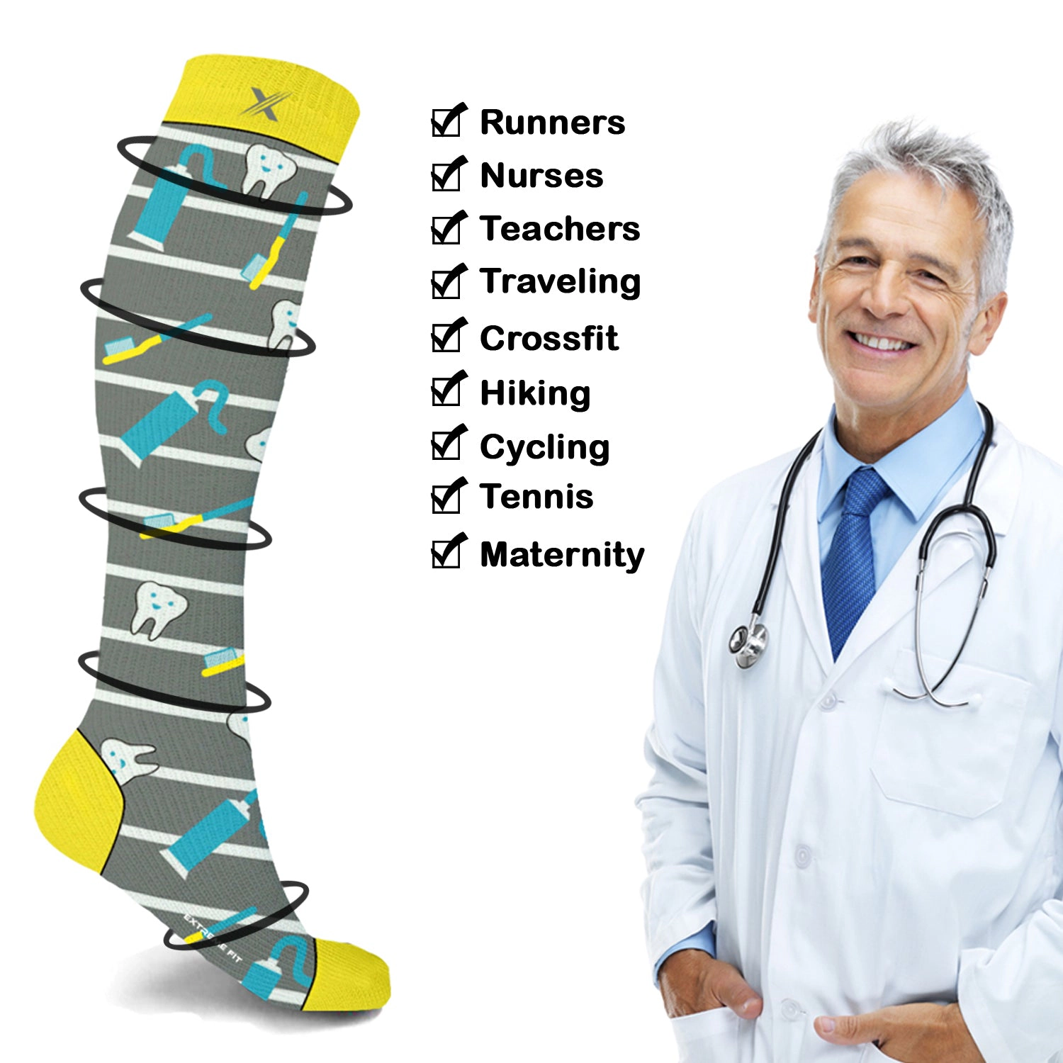 Extreme Fit Compression Socks Knee High - Made For