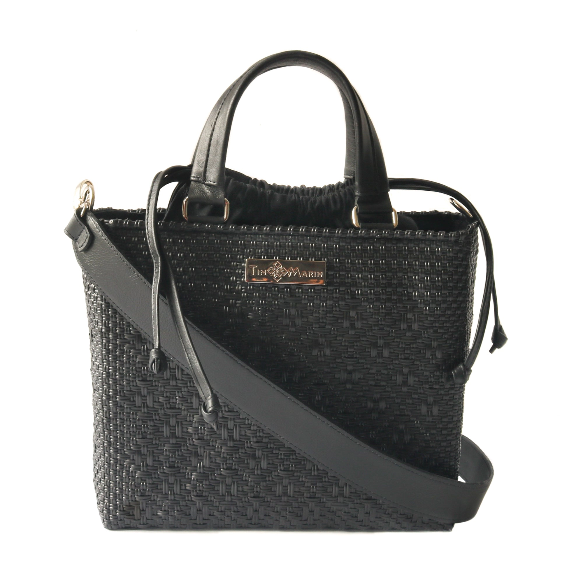 Tin Marin Woven Crossbody Drawstring Bag