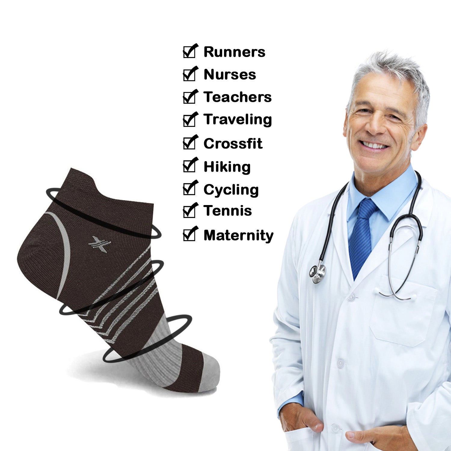 Extreme Fit Compression Socks - Ankle High For Running