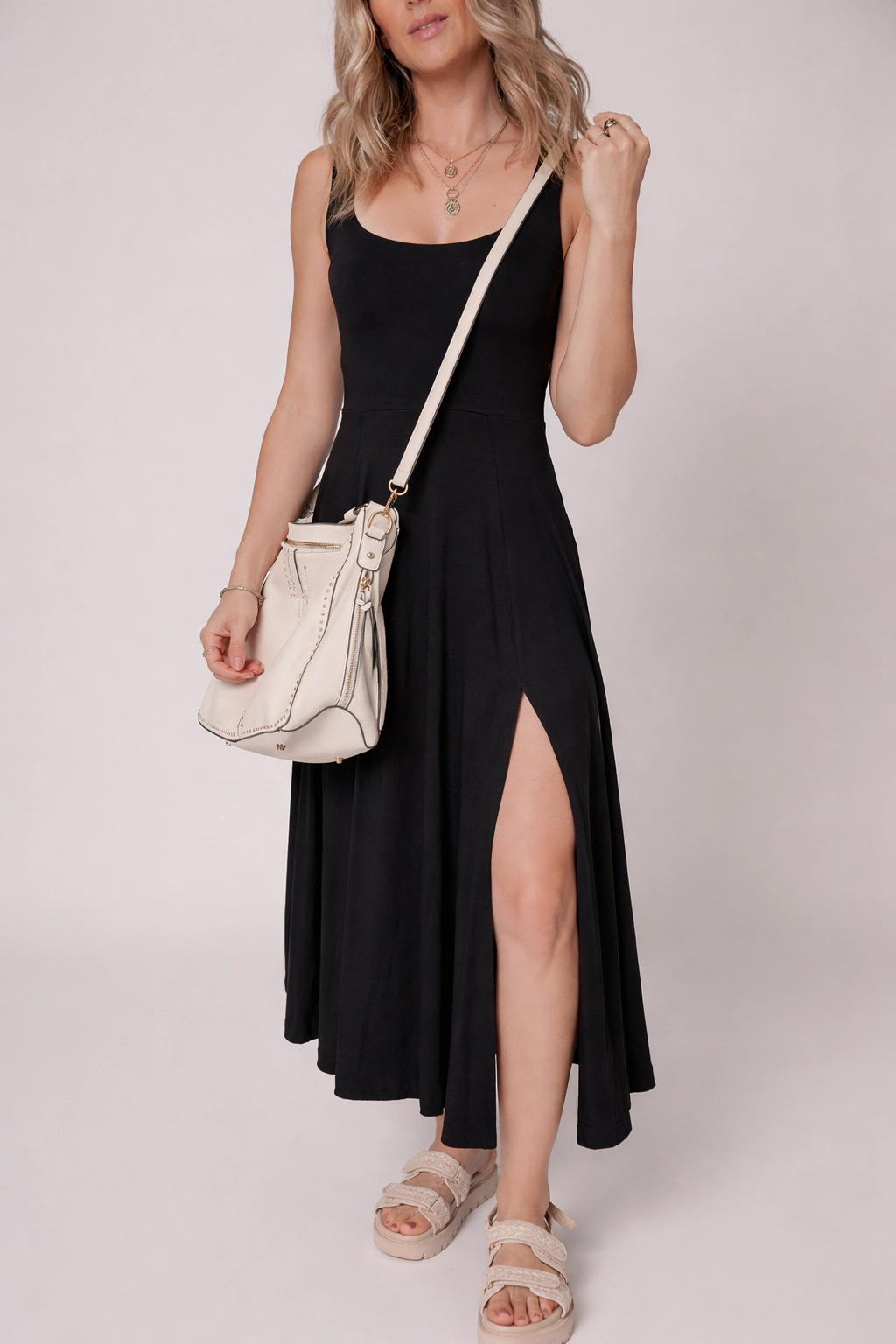 Threaded Pear Women's Indie Scoop Flared Midi Dress