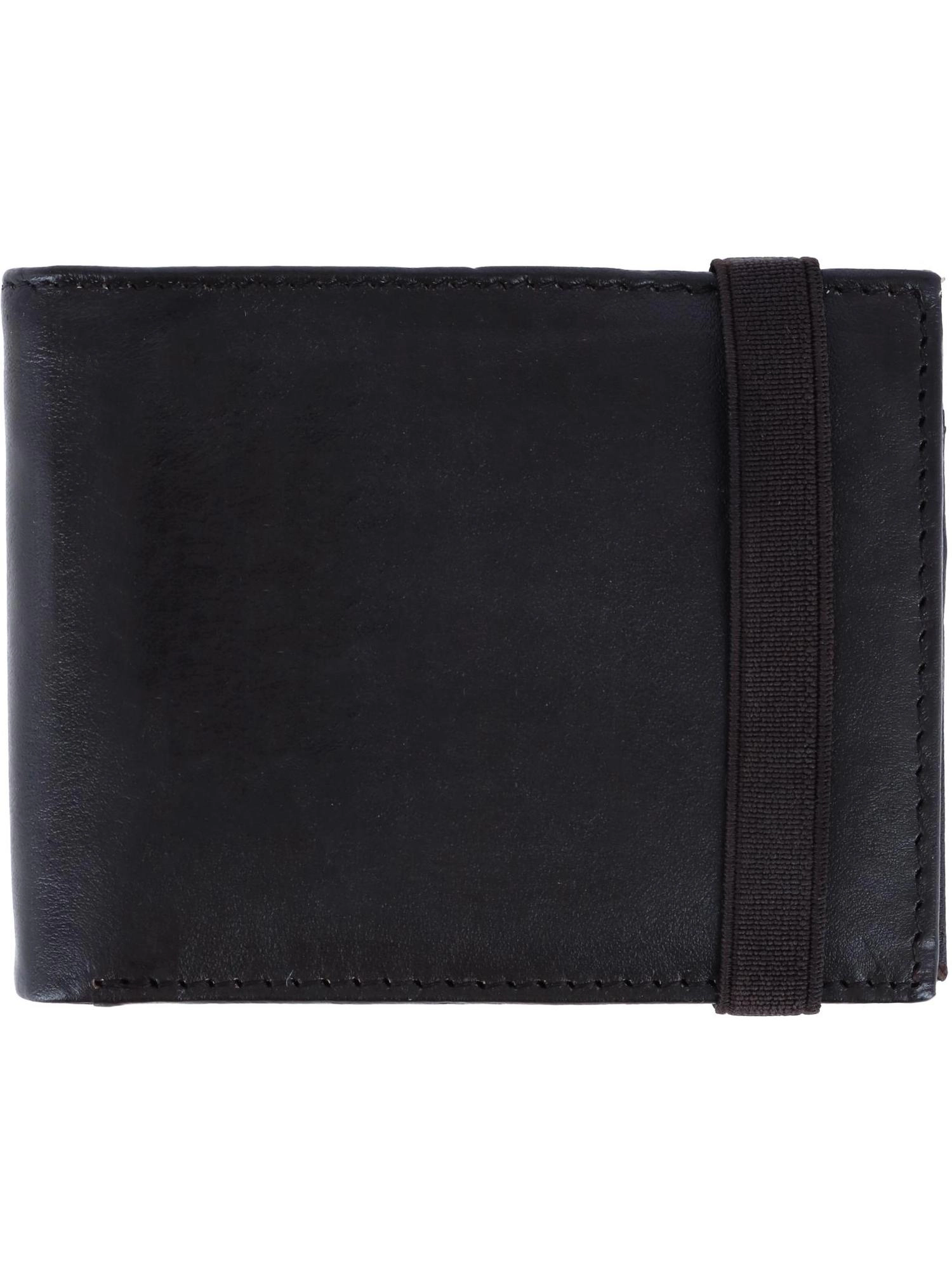 CTM Men's Bifold Wallet with Elastic Keeper Strap