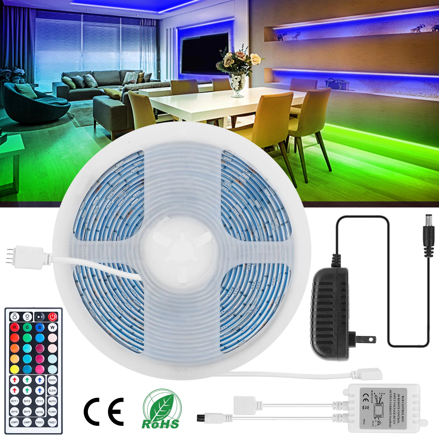 GBruno Waterproof RGB LED Strip Lights 16.4FT