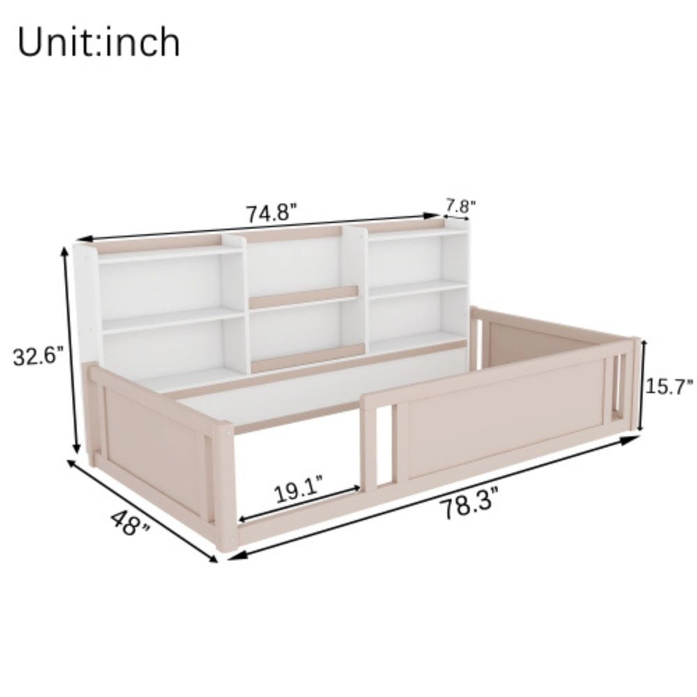 GOODSILO Twin Wooden Platform Bed Frame