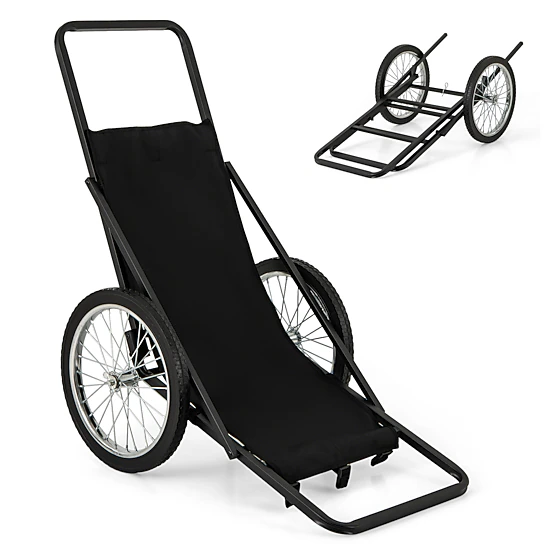 SUGIFT Folding Deer Game Cart with Polyester Liner 550-lb Capacity Black